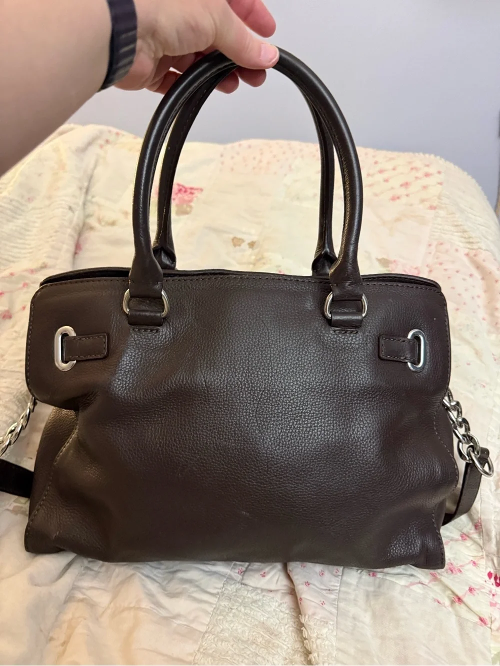Vintage Michael Kors Hamilton Large Pebbled Leather Satchel/Shoulder Bag